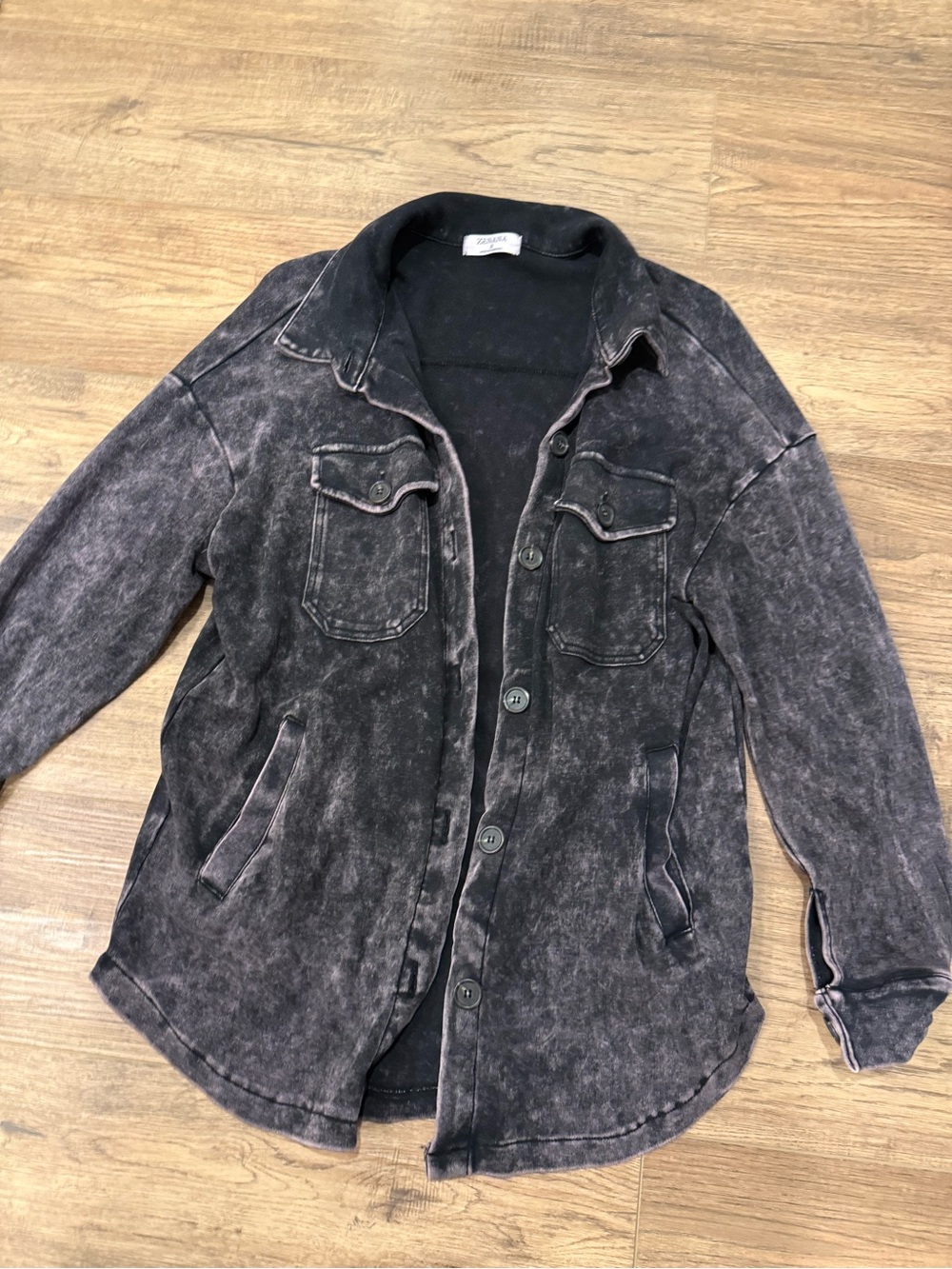 Zenana washed purple button down small